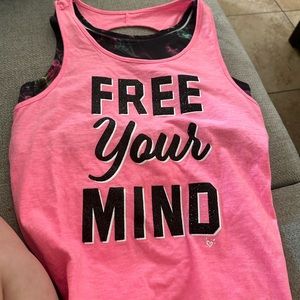 Work out tank top with sport bra attached